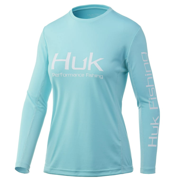 HUK Women's Standard Icon X Long Sleeve Fishing Shirt with Sun Protection  (Blue Radiance, X-Small)