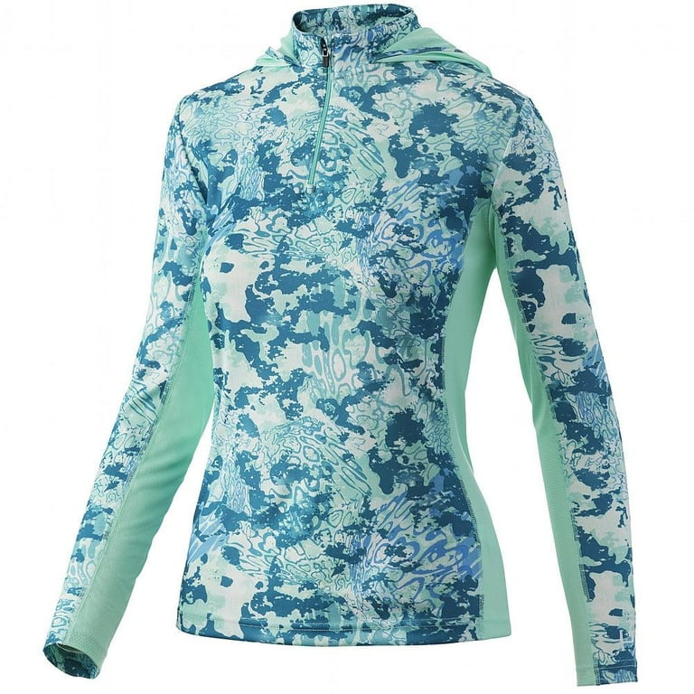 HUK Womens ICON X Tide Change Hoodie Sea Floor, Small