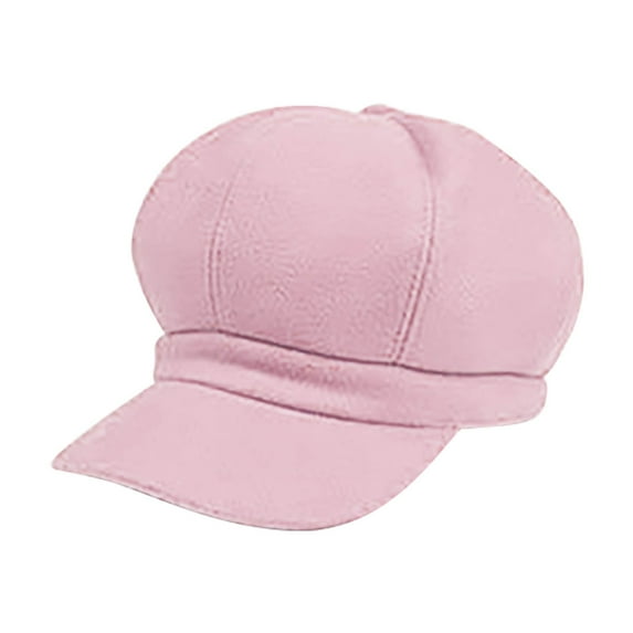 HUKOEMPN Cloche Hats for Women Ladies Hat Autumn And Winter Warm Fashion Wool Beret Painter Dome Trend Hats for Women Pink