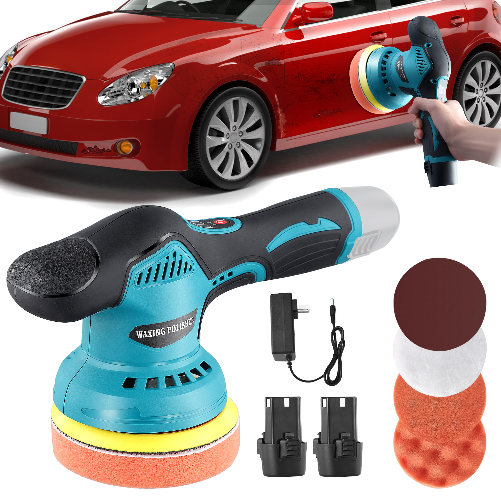 7" Polisher Polish Pad Polishing Buffing Car Buffer Waxer Buff