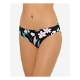 thumbnail image 1 of HULA HONEY Women's Black Floral Stretch Lined Moderate Coverage Hipster Swimsuit Bottom S, 1 of 2