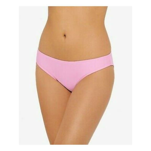 HULA HONEY Women's Pink Stretch Moderate Coverage Bikini Swimsuit Bottom L