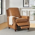 thumbnail image 1 of HULALA HOME Cigar Mid-century Modern Genuine Leather Recliner with Nailhead Trim by  CAMEL, 1 of 5