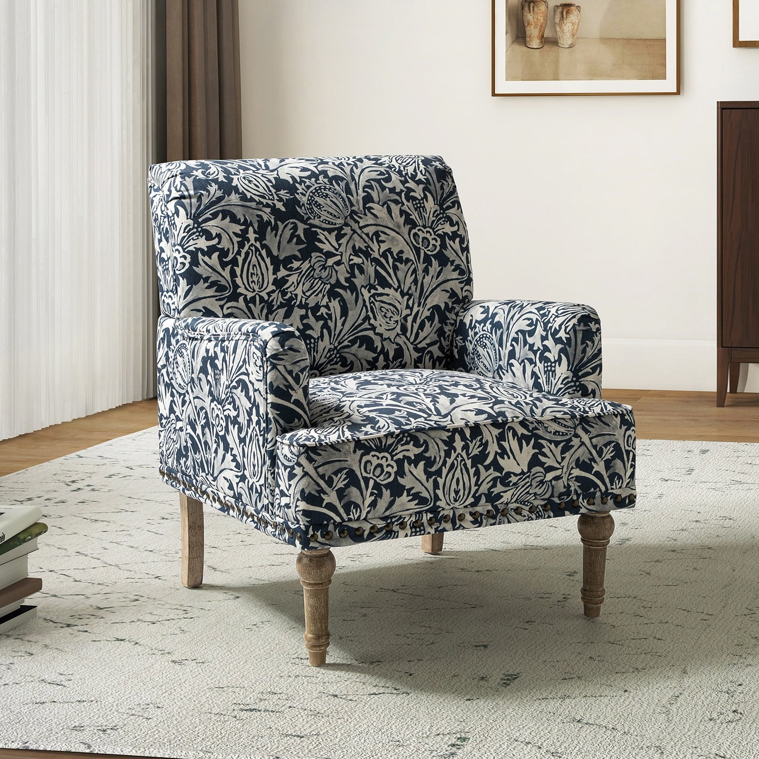 Navy discount print chair