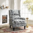 thumbnail image 1 of HULALA HOME Olympus Upholstered Classic Manual Wingback Recliner with Solid Wood Legs by  GREY, 1 of 5