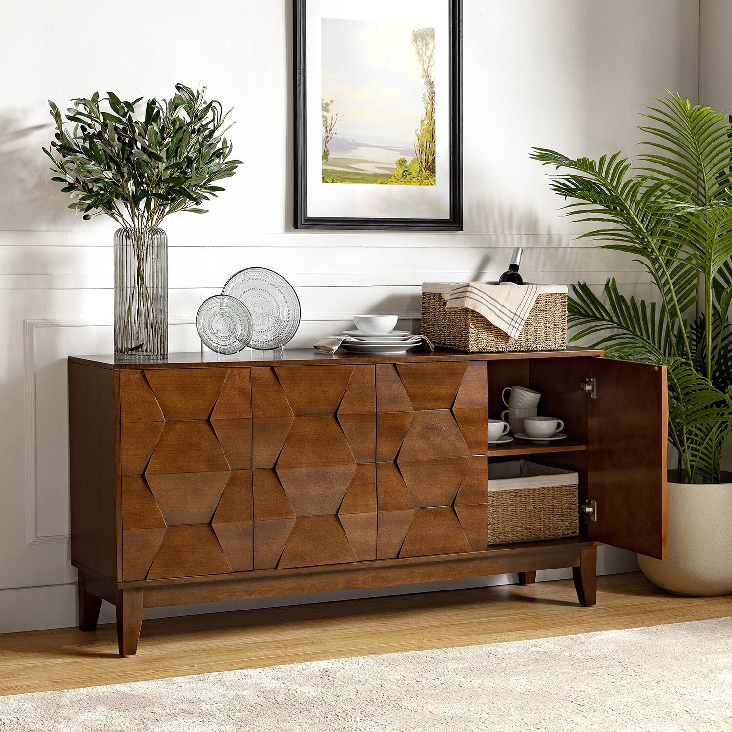HULALA HOME Silakan Modern Multifunctional Sideboard with Wood