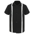 thumbnail image 1 of HULIJA Cuban Guayabera Shirts For Men Short Sleeve Button Shirts For Beach Holiday Party Club Black S, 1 of 7