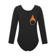 thumbnail image 1 of HULIJA Fleece-Lined Dance Leotard Solid Color Long Sleeve Ballet Gymnastics Bodysuit for Kids Girls Black 180, 1 of 7