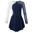 thumbnail image 1 of HULIJA Girl's Skating Costume Figure Skating Dress for Competition Dancewear Ballet Dance Gymnastics Navy Blue 8, 1 of 7