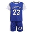thumbnail image 1 of HULIJA Kids Basketball Uniform Team Practice Jersey Boys Athletic Tank Tops Number Vest and Mesh Blue 160, 1 of 1
