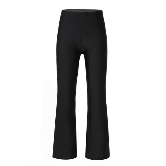 HULIJA Kids Boys Girls Stretchy Jazz Latin Hip Hop Dance Pants Yoga Flared Leggings Trousers Black-A 12