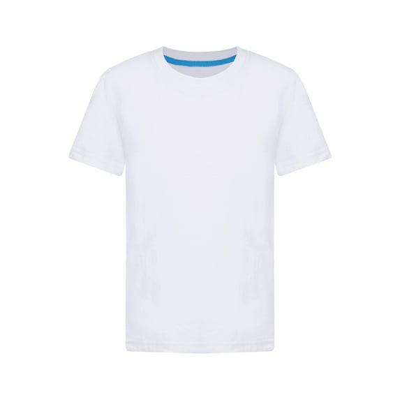 HULIJA Kids Boys Solid Color Short Sleeve Crewneck T-shirt Summer Casual Outdoor Sport Wear Tee Tops White 100