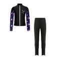 thumbnail image 1 of HULIJA Kids Girls 2 Pieces Athletic Outfits Long Sleeve Zipper Jacket with Sport Leggings Tracksuit Black 16, 1 of 5