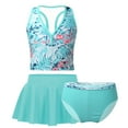 thumbnail image 1 of HULIJA Kids Girls 3PCS Tankini Swimsuit Sports Tank Top with Swim Skirt Bottoms Bathing Suit Mint Green 7-8, 1 of 7