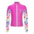 thumbnail image 1 of HULIJA Kids Girls Gym Workout Athletic Sport Jacket Zipper Sparkly Rhinestone Figure Ice Skating Hot Pink 6, 1 of 6