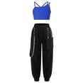 thumbnail image 1 of HULIJA Kids Girls Jazz Hip Hop Dance Clothes Set Crop Top with Cargo Jogger Pants Tracksuit Royal Blue 8, 1 of 7
