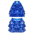 thumbnail image 1 of HULIJA Kids Girls Sequin Metallic Crop Top with Skirt Set Jazz Latin Dance Outfits 2 Piece Royal Blue 8, 1 of 7