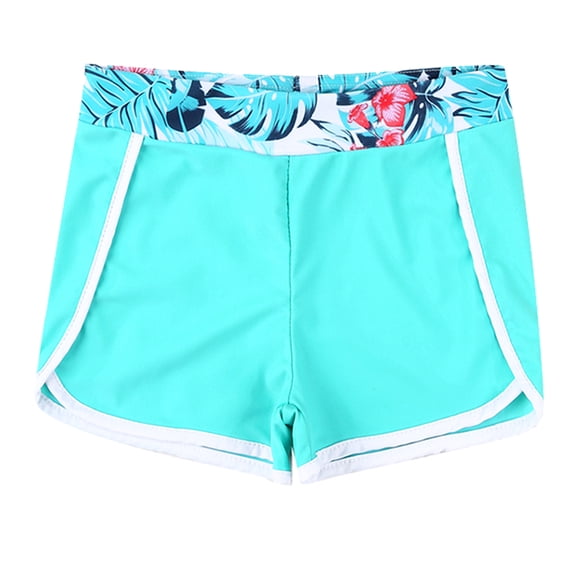 HULIJA Kids Girls Summer Printed Swim Shorts Quick Dry Swimming Bottoms Boyshort Active Beach Board Leaf 10