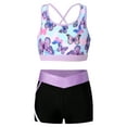 thumbnail image 1 of HULIJA Kids Girls Swimming Costume Rash Guard Surfing Outfit Printed Sports Bra with Athletic Shorts Butterfly 16, 1 of 7