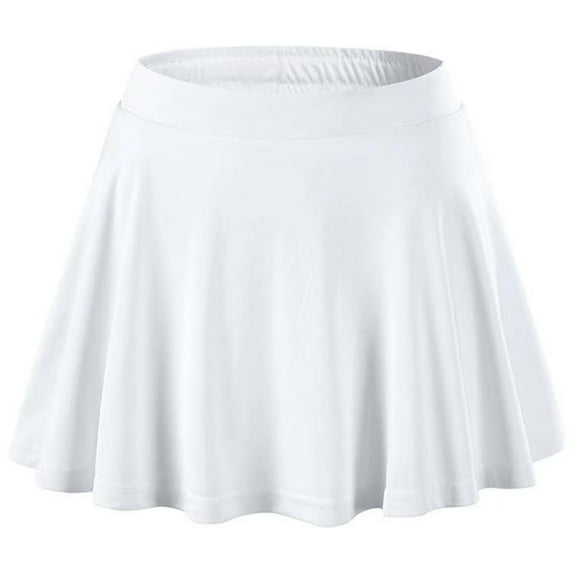 HULIJA Kids Tennis Skirts for Girls High Waisted Active Golf Skort with Shorts Performance Skort for White L