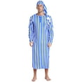 thumbnail image 1 of HULIJA Men's Henley Sleep Shirt Nightgown Striped Big&Tall Long Sleeve Nightshirt with Night Hat Royal Blue L, 1 of 6