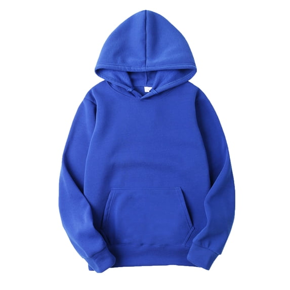 HULIJA Men's Sweatshirt Fleece Hoodie Fleece Hooded Sweatshirt Solid Color Plush Fleece Pullover Blue S