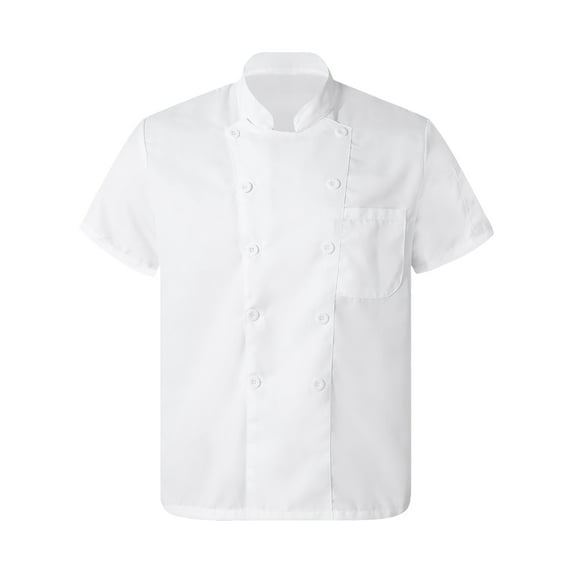 HULIJA Mens Womens Chef Shirt Restaurant Kitchen Work Uniform Short/Long Sleeve Chef Coat Jacket C03 XL