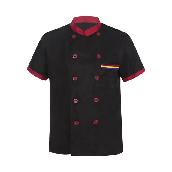 HULIJA Mens Womens Chef Shirt Restaurant Kitchen Work Uniform Short/Long Sleeve Chef Coat Jacket D01 M