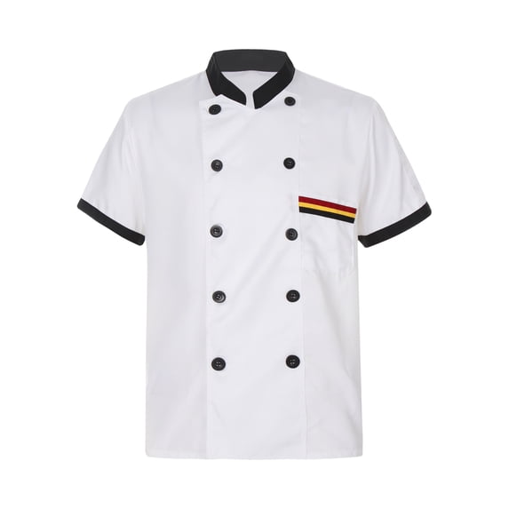 HULIJA Mens Womens Chef Shirt Restaurant Kitchen Work Uniform Short/Long Sleeve Chef Coat Jacket D03 L