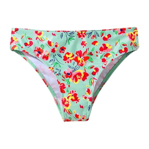 HULIJA Swim Bottoms for Girls Solid Color Stretchy Bikini Brief Gymnastics Yoga Dance Athletic Shorts Orange Flowers 12