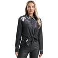thumbnail image 1 of HULIJA Western Shirts for Women Cowgirl Vintage Button Down Shirts Disco Party Shirts Clubwear Type D S, 1 of 7
