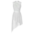 thumbnail image 1 of HULIJA Women Rhinestones Mesh Tulle Flowy Leotard Figure Skating Lyrical Dance Dress White L, 1 of 7