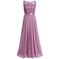 thumbnail image 1 of HULIJA Women Sleeveless Chiffon Bridesmaid Dress Evening Party Maxi Gown Plum 16, 1 of 7
