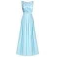 thumbnail image 1 of HULIJA Women Sleeveless Chiffon Bridesmaid Dress Evening Party Maxi Gown Sky Blue 6, 1 of 7