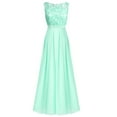 thumbnail image 1 of HULIJA Women Sleeveless Chiffon Bridesmaid Dress Evening Party Maxi Gown Turquoise 14, 1 of 7