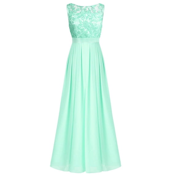HULIJA Women Sleeveless Chiffon Bridesmaid Dress Evening Party Maxi Gown Turquoise 2