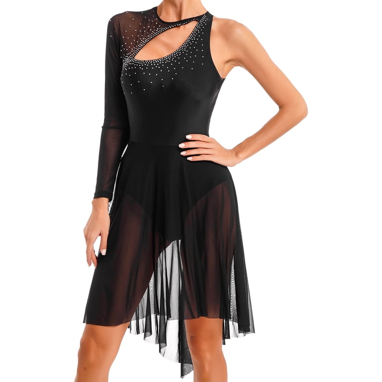 HULIJA Women's Figure Ice Skating Dress Lace Long Sleeve Asymmetric Lyrical Ballet Dance Leotard Black S - Walmart.com HULIJA Women's Figure Ice Skating Dress Lace Long Sleeve Asymmetric Lyrical Ballet Dance Leotard Black S - Walmart.com