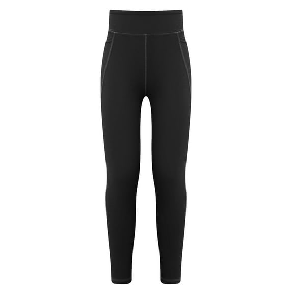 HULIJA Yoga Active Leggings for Girls Running Gym Pants Dance Ballet Tight Bottoms Dancewear Black 150