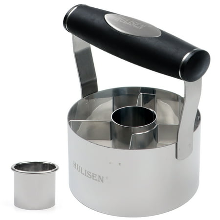 HULISEN 3.5" Donut Cutter, Stainless Steel Cutter with Soft Grip Handle, Dishwasher Safe
