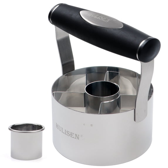 HULISEN 3.5" Donut Cutter, Stainless Steel Cutter with Soft Grip Handle, Dishwasher Safe