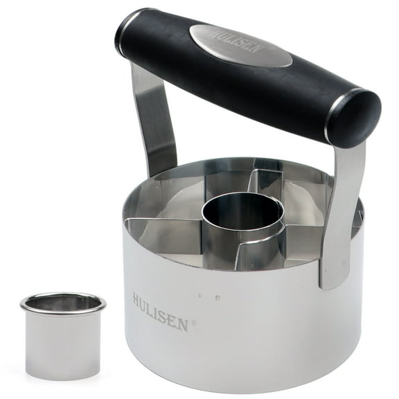 HULISEN 3.5" Donut Cutter,  Stainless Steel Cutter with Soft Grip Handle, Dishwasher Safe