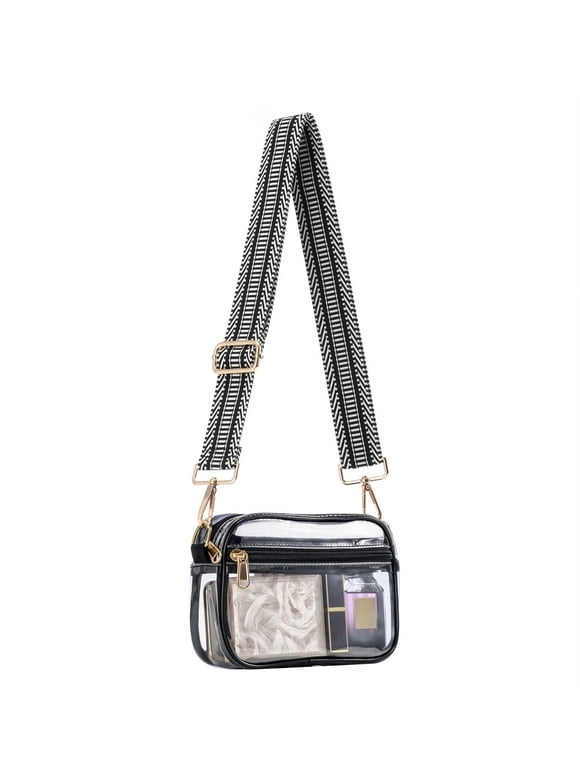 HULISEN Clear Crossbody Bag Stadium Approved, Clear Purse for Women Men, Transparent Messenger Shoulder Handbag