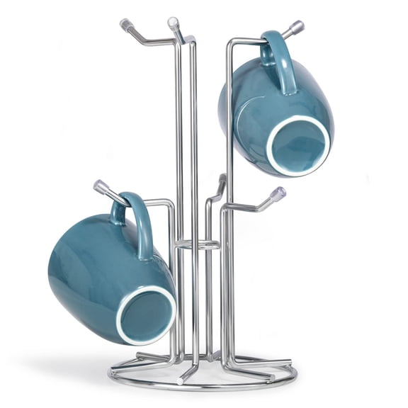 HULISEN Coffee Mug Holder for Countetop, Mug Tree for Counter Large Mugs with 6 Hooks, Metal Coffee Cup Holder Stand, Mug Rack Display