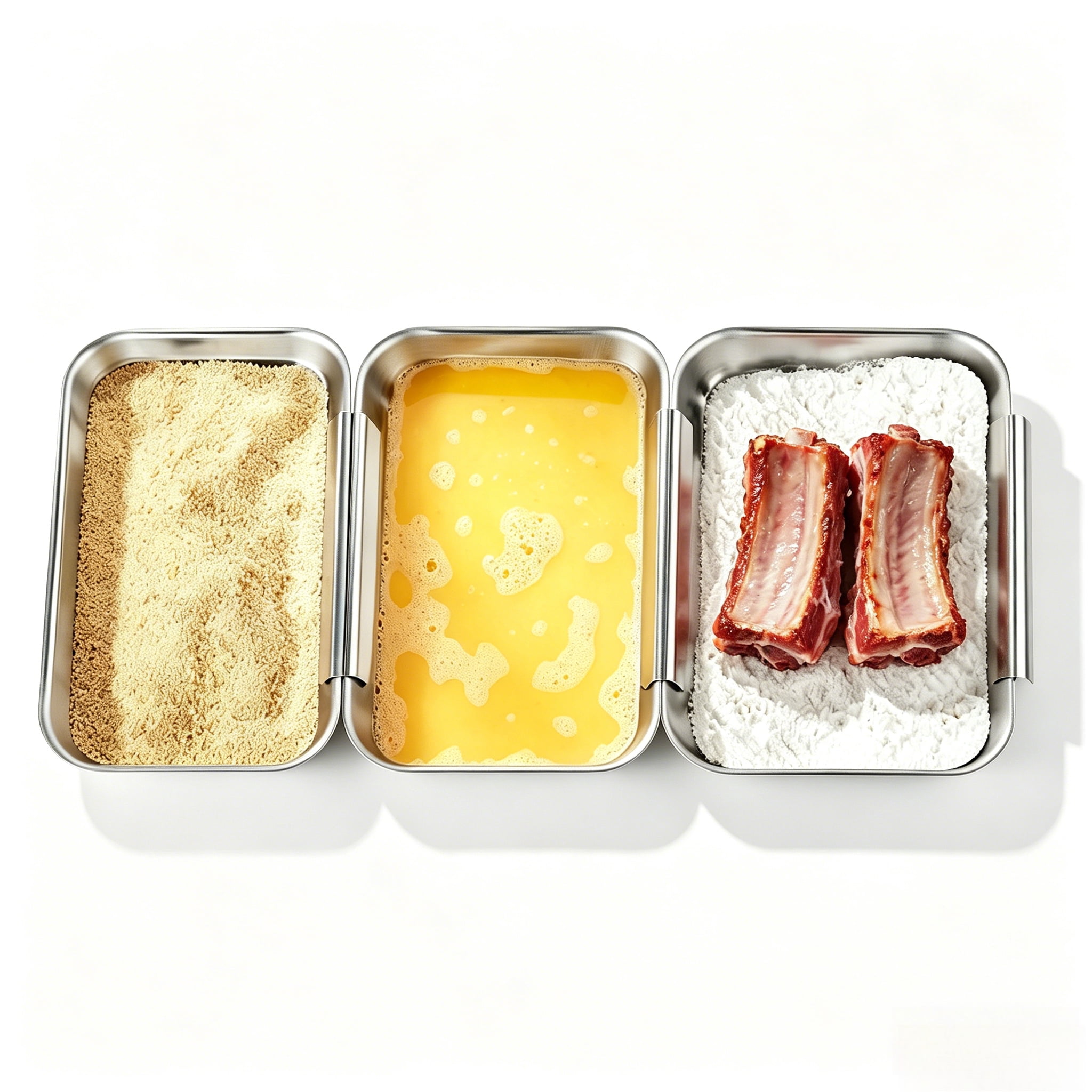 Stainless Steel Breading Trays Set of 3, Medium Breading Pans for ...