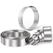 HULISEN Stainless Steel Round Cookie Biscuit Cutter Set, 11 Circle Donut Doughnut Cutter, Baking Ring Molds for Mini Cake, Scone, Pastry, Cooking, Gift Package