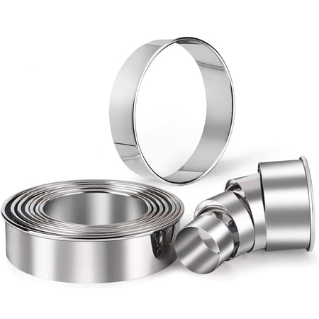 HULISEN Stainless Steel Round Cookie Biscuit Cutter Set, 11 Circle Donut Doughnut Cutter, Baking Ring Molds for Mini Cake, Scone, Pastry, Cooking, Gift Package