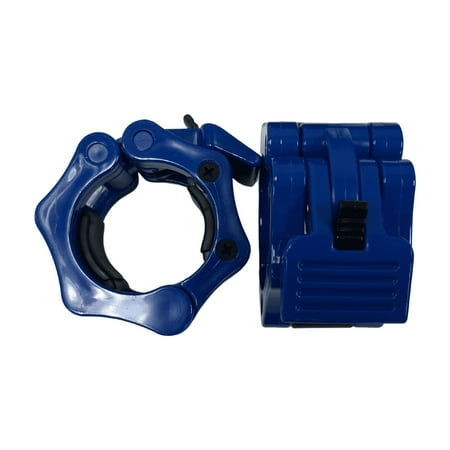 HULKFIT 2” Quick Release High Density Nylon Resin Olympic Barbell Clamp Clip Collar - Blue
