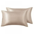 thumbnail image 1 of HULKLIFE Satin Silk Pillowcase Pillow Case Covers Soft And Smooth King Queen Standard Cushion Cover 2Packs, 1 of 6