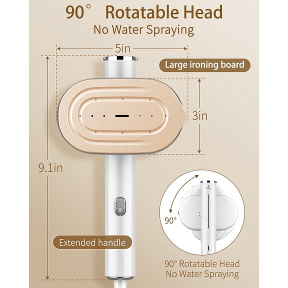 HULMAY Portable Steamer For Clothes Travel Mini Steamer and Iron Fast 10s Heat-Up, Horizontal and Vertical 1200W Effortless Wrinkle Removal, Garment Steamer and Iron for Travel Office Home(110-120V)