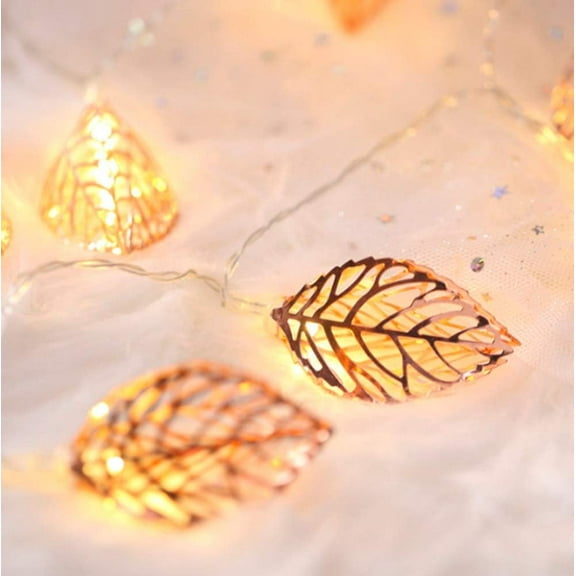 HULX Geometric String Lights, 3M 20LED Metal Fairy String Lights Geometric Rose Gold Metal Fairy Lights Battery Operated Fairy Lights (Pineapple)
